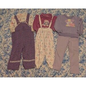 Vintage Girls Clothing Lot Bundle Purple Cats Size 2/3